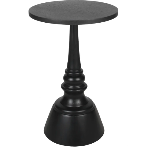 Lumi Side End Table in Black Finish Wood